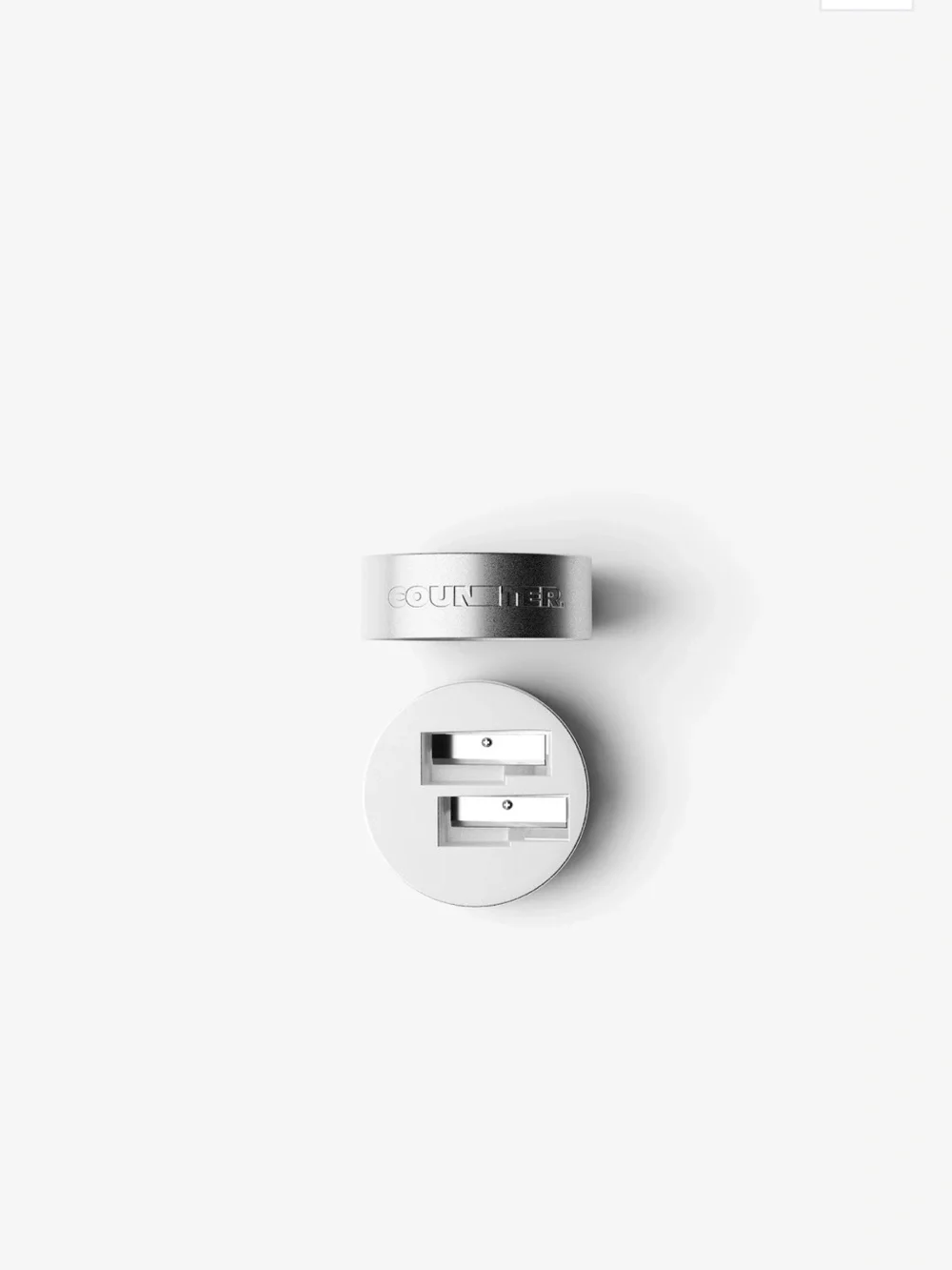 Beautycounter Silver Double Pencil Sharpener with Metallic Finish